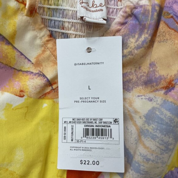 Ingrid & Isabel Women's Size Large Maternity Watercolor Floral Print Tank Top - Picture 5 of 13